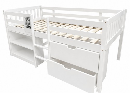 Mid sleeper bed with storage - with,