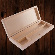 Wooden 3 Sections Pencil Box