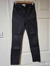 Waxed Skinny Trousers, Black