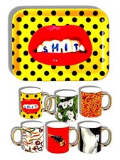 Seletti x6 Porcelain-Gold Mugs