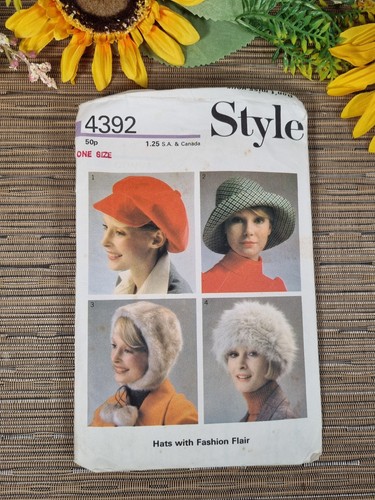 Style sewing pattern - 4392, hats