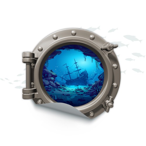 Wall decal porthole 60 - wall, ø