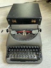 Remington Rand Two-Tone  Deluxe Gray Portable Typewriter & original case