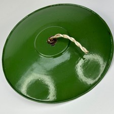 VINTAGE FRENCH GREEN ENAMEL COOLIE LIGHT INDUSTRIAL LOFT FACTORY LIGHTING