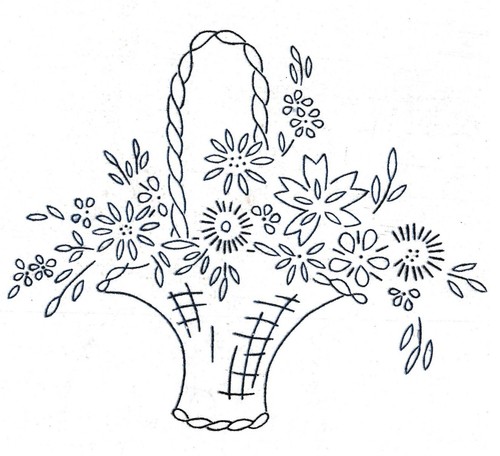 Vintage embroidery transfer - vintage,