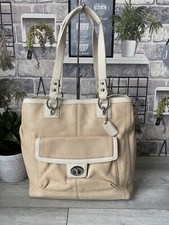 COACH beige leather LARGE TOTE