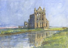 Whitby Abbey, Hand Signed, Titled and Mounted Print with COA