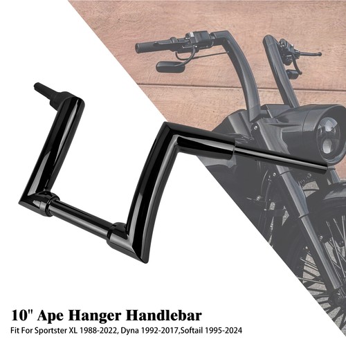 Black rise ape hanger - black, 10"