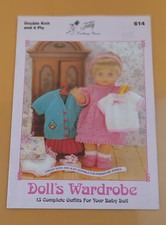 Original Teddy Knitting Yarns 614 Doll's Wardrobe Knitting Patterns Booklet