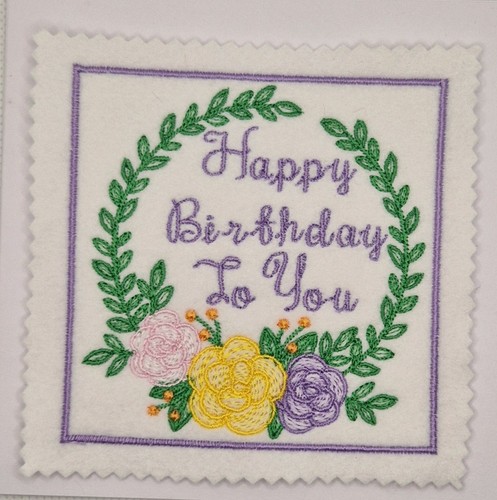Embroidered birthday flower - embroidered,