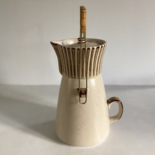 Vintage MCM Beverage Broth Pot w/Handle Kasuga Stoneware Pottery By Showa, Japan