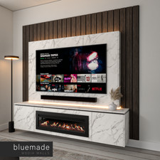 2400mm TV Media Wall Furniture Package With 40" Electric Fire NWEN/CM