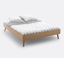 Oak Veneer Platform Bed La