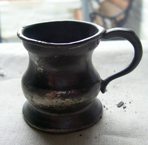 Old pewter mini measure - old,