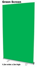 1200mm Wide x 2000mm High ROLLER BANNER STAND Green Screen PHOTO SHOOT BACKDROP