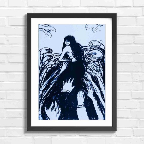 Art nouveau woman - art, wings