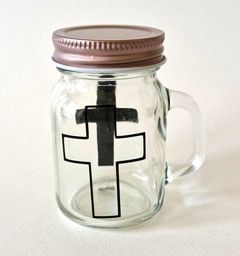 Glass mason drinking jar mug - glass,