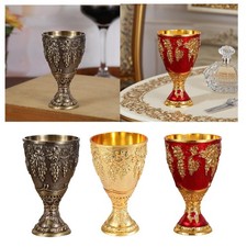 Vintage Medieval Goblet Antique Engraved Anniversary Desktop Decoration