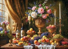 Cherry Pazzi Baroque Table 2000 piece fine art jigsaw puzzle