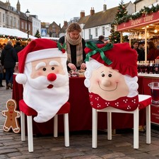 4PCS SANTA HAT CHAIR COVERS