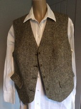 Vintage Harris Tweed Ladies Wool Waistcoat Size UK 14/16 Hand Made Excellent
