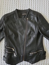 FLAMANT ROSE COLLECTION FAUX LEATHER BIKER STYLE JACKET LADIES SIZE XS GENUINE