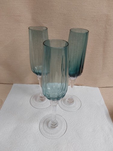Set blue teal - blue, champagne