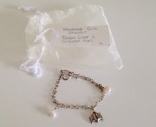 Silver Chain Link Charm Bracelet.Hand Made.New