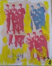 Beatles Painting Pop Art Collage Street Art Stencil Graffiti 20x16" Wall Art B