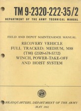 TM9-2320-222-35/2 M88 Full Tracked Recovery Tank Maintenance Operators Manual