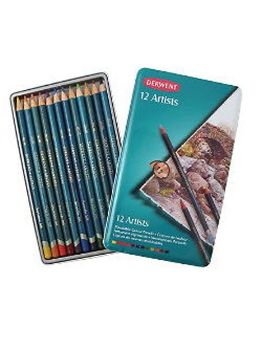 Derwent artists pencils - 12, tin