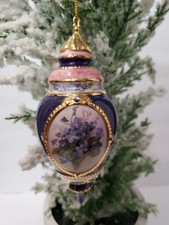 Bradford Editions Porcelain Lena Liu's Forever Flowers Ornament Violets Vintage