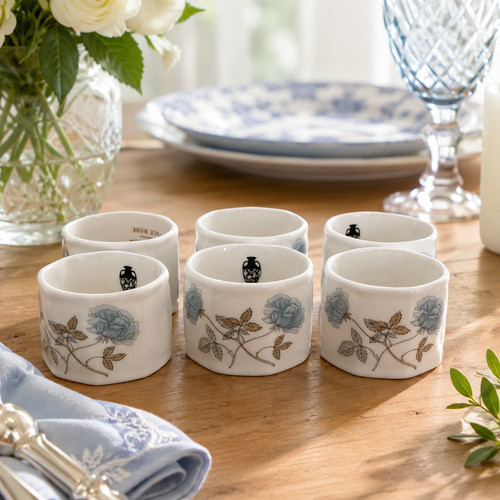 Wedgewood ice rose napkin - ice,