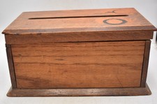 Antique oak deed box storage - antique,