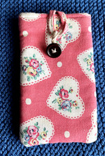Cath Kidston Material Phone Case Handmade Pink Hearts
