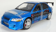 Mitsubishi Fast Furious Tokyo Drift  1:18 Lancer Evo 7 VII Toy Car Blue Rare