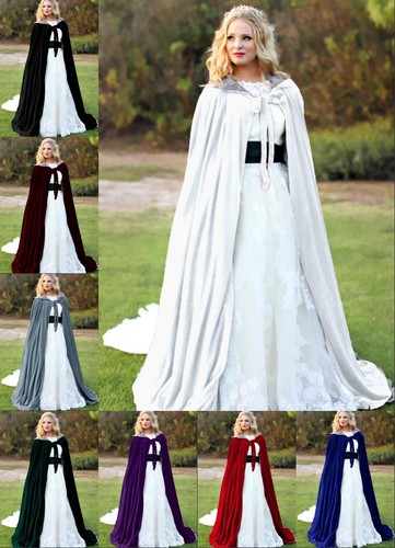 Hooded velvet halloween cloak - hooded,
