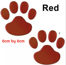 Car Red Bumper Body etc 3D PVC Decal STICKERS Animal Puppy Dog PAW PRINTS Chrome