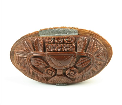 Antique carved coquilla nut - coquilla,
