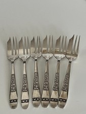 UNCASED SET OF 6 SILVER PLATED