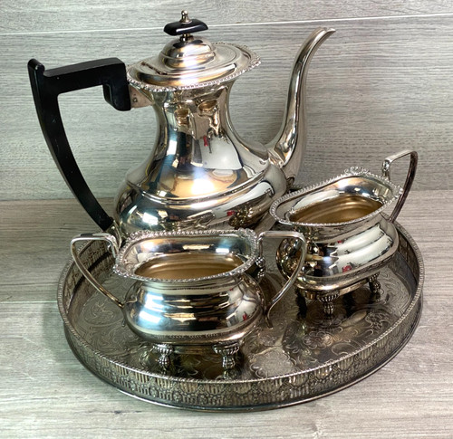Vintage silver alpha plate - silver,