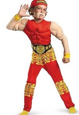 Hulk Hogan TNA Wrestling Costume Boys 7 8 Kids Muscle Suit WWE 2011 Halloween
