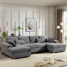 Large U-Shaped Sofa – Dark