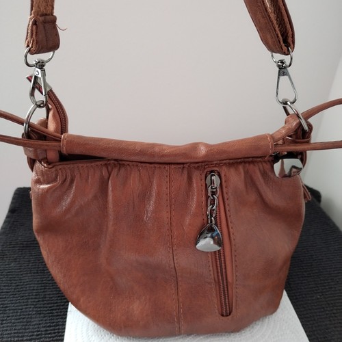 Brown leather shoulder - brown,