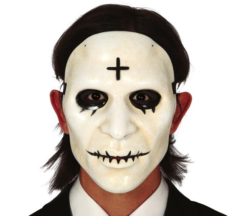 Pvc white mask with cross - pvc,