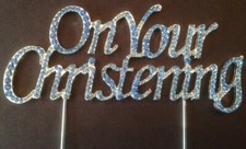 BIG BLUE ON YOUR CHRISTENING CAKE TOPPER CELEBRATION DECORATION BABY  BOY GIRL