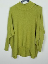 New Ladies High Neck Dip Hem Italian Knitted Casual Ribbed Longsleeve Jumper