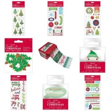 Christmas Craft Stickers Sentiment Alphabet Felt Foil Thicker Glitter Dot Choose