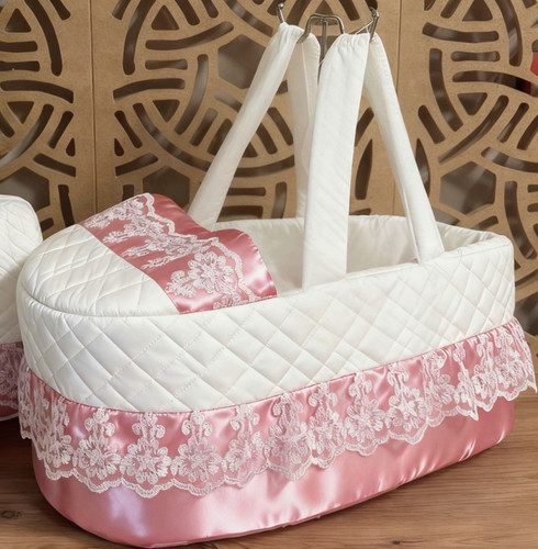 Pink and white lace moses - lace,