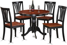 5-Piece Black & Cherry Round